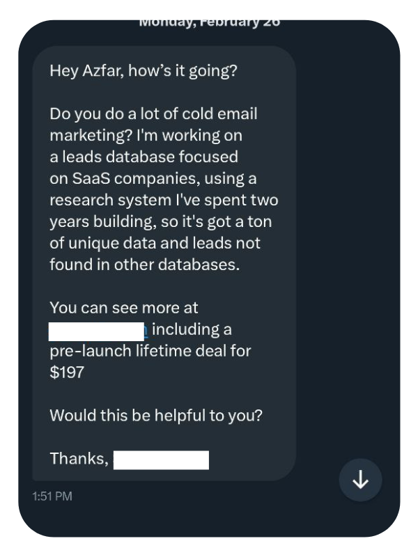cold dm examples mobile 2