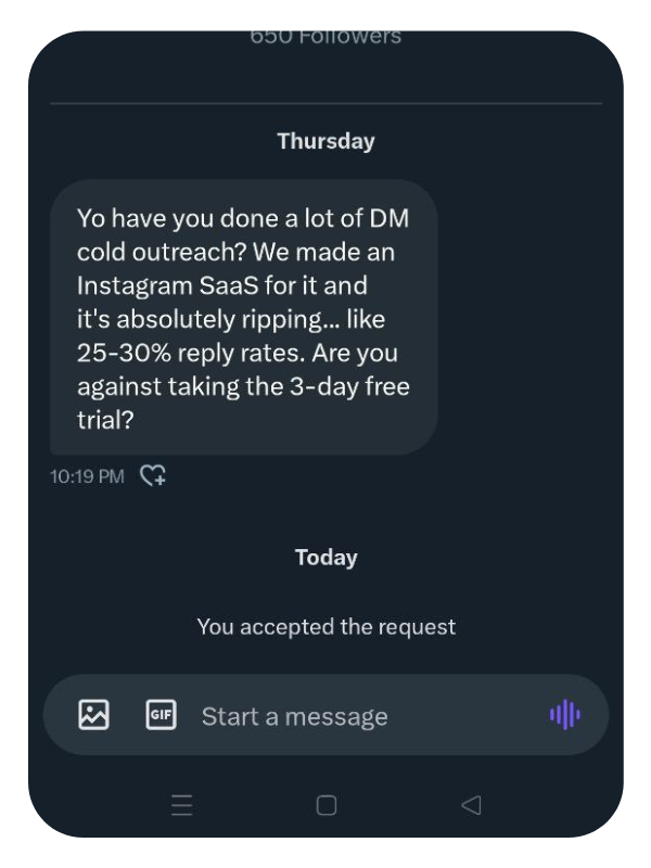 cold dm examples mobile 3